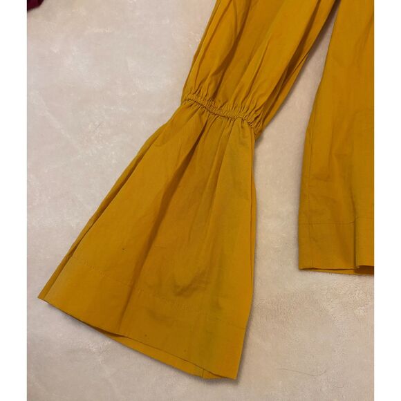 EUC Free People Another Eternity Embroidered Blouse, Mustard, Sz XS - Picture 7 of 10